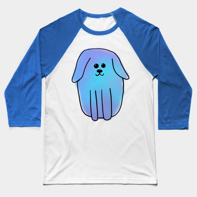 Blue Watercolour Dog Baseball T-Shirt by alisadesigns